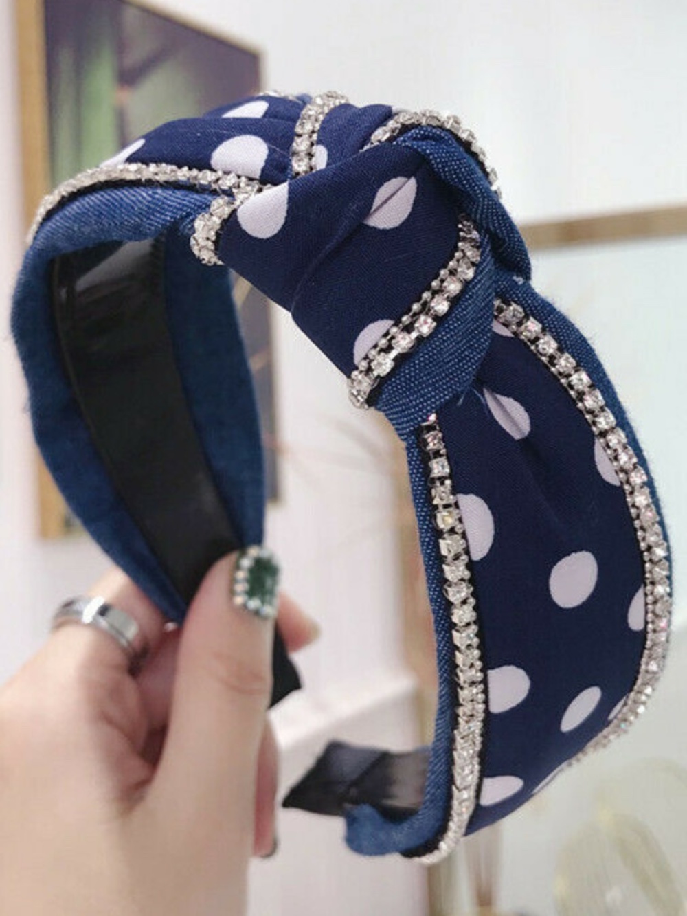 Women's Crystal Tie Headband Hairband Knot Twist Wide Hair Band Hoop Accessories